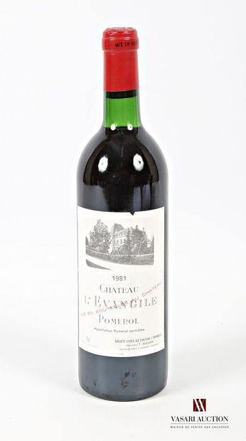 null 1 bouteille	Château L'EVANGILE	Pomerol	1981
	Et. un peu tachée (1 accroc). N...