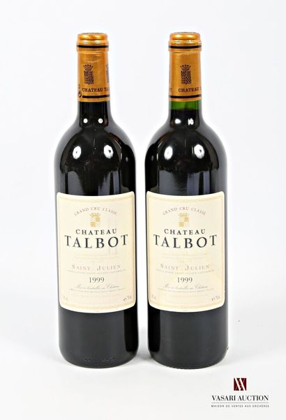null 2 bouteilles	Château TALBOT	St Julien GCC	1999
	Et. un peu tachées. N : 1 haut...