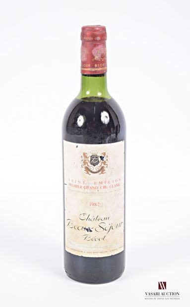 null 1 bouteille	Château BEAU-SÉJOUR BÉCOT	St Emilion 1er GCC	1982
	Et. un peu fanée,...