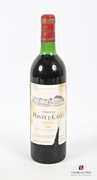null 1 bottle Château PONTET CANET Pauillac GCC 1982
	And. stained, a little faded...