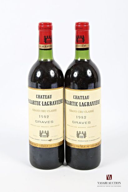null 2 bouteilles	Château MALARTIC LAGRAVIÈRE	Graves GCC	1982
	Et. un peu tachées....