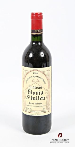 null 1 bouteille	Château GLORIA	St Julien	1988
	Et. un peu froissée. N : bas gou...