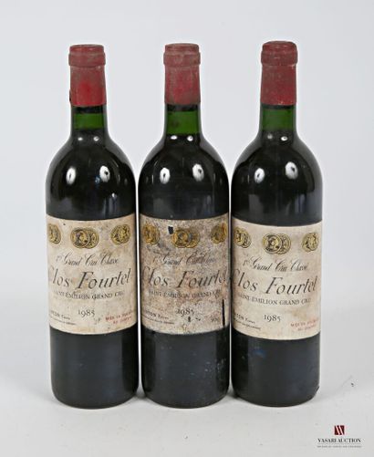 null *3 bouteilles	CLOS FOURTET	St Emilion 1er GCC	1985
	Et. fanées et tachées (1...