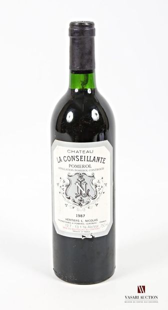 null 1 bouteille	Château LA CONSEILLANTE	Pomerol	1987
	Et. un peu tachée et un peu...