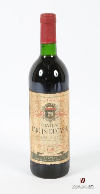 null 1 bouteille	Château LARCIS DUCASSE	St Emilion GCC	1989
	Et. fanée et tachée....