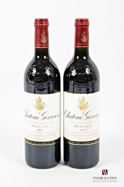 2 bouteilles	Château GISCOURS	Margaux GCC	2001
	Et....