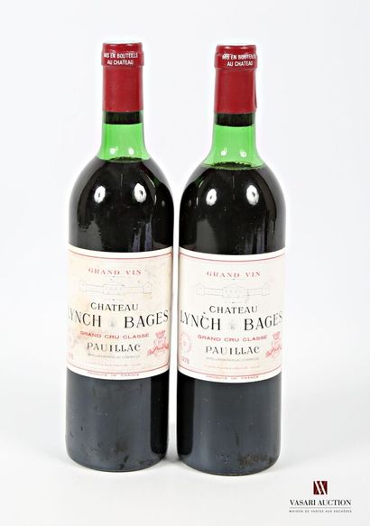 2 bouteilles	Château LYNCH BAGES	Pauillac...
