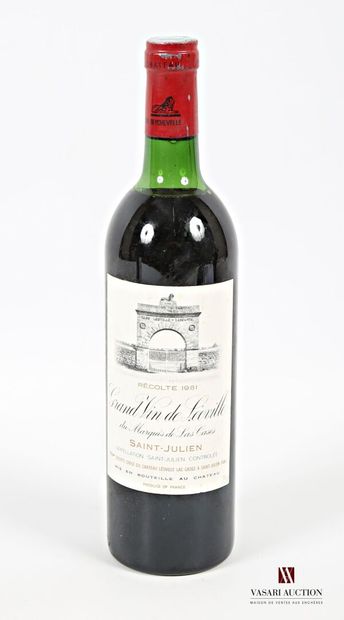 null 1 bouteille	Château LÉOVILLE LAS CASES	St Julien GCC	1981
	Et. un peu tachée....