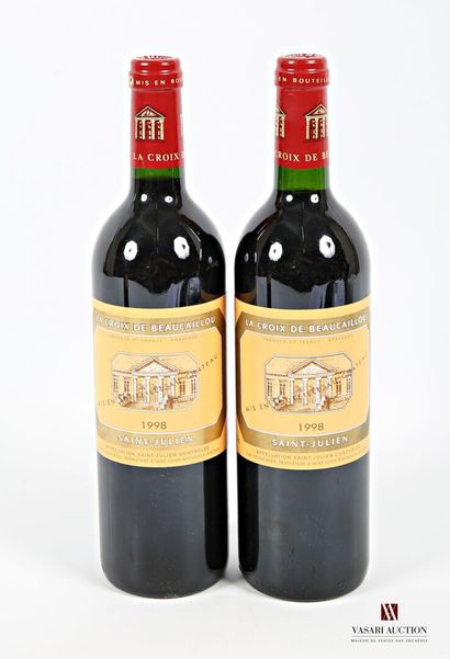 null 2 bouteilles	LA CROIX DE BEAUCAILLOU	St Julien 	1998
	Et. impeccables. N : 1...