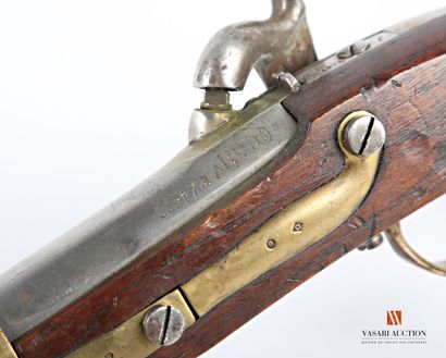 null French regulation pistol model 1822 T bis, model built new, barrel with sides...