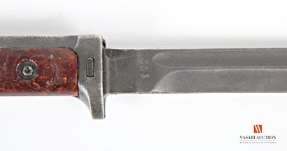 null Couteau-baïonnette tchécoslovaque pour carabine VZ57, lame bronzée matriculée,...