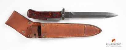 null Czechoslovakian bayonet knife for VZ57 rifle, bronzed die-cast blade, reddish-brown...