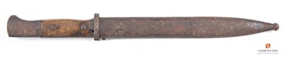 null Baïonnette Mauser modèle 84-98 troisième type, lame bronzée marquée au talon...