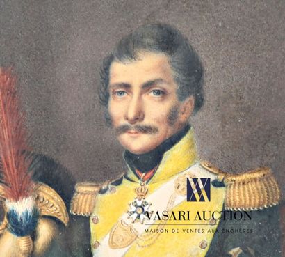 null École française du XIXe, Général LACOUR en tenue de Colonel de Dragons en 1825,...