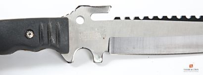 null Couteau-poignard de combat M-Tech-USA, lame de 19 cm, à dos cranté, plaquettes...
