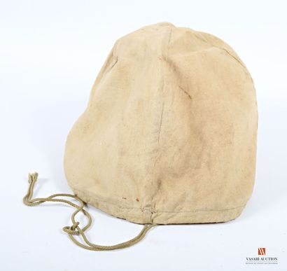 null Couvre casque français modèle 1926, coton beige-sable, beau tampon fabricant,...