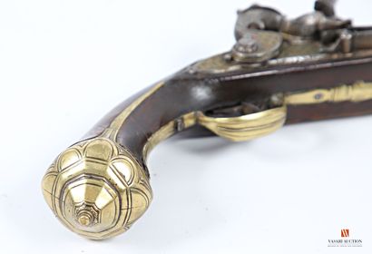 null Flintlock pistol "for Export", 32 cm round barrel, engraved on the thunder,...