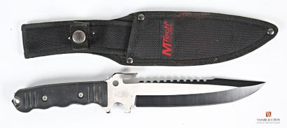 null Couteau-poignard de combat M-Tech-USA, lame de 19 cm, à dos cranté, plaquettes...