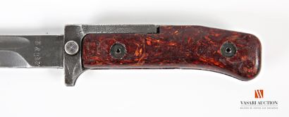 null Czechoslovakian bayonet knife for VZ57 rifle, bronzed die-cast blade, reddish-brown...