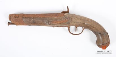 null Flintlock pistol of revolutionary manufacture, 11 cm lock, transformed percussion...