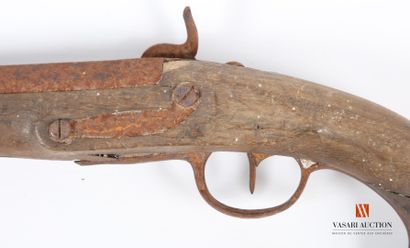 null Flintlock pistol of revolutionary manufacture, 11 cm lock, transformed percussion...