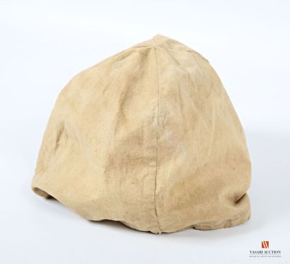 null Couvre casque français modèle 1926, coton beige-sable, beau tampon fabricant,...