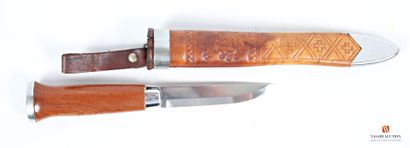 null Couteau de pécheur norvégien, lame de 9 cm, signé « Speider », manche boulot...
