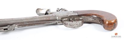 null Pair of box pistols, all-steel model with blunderbuss barrel and throwing bayonet,...