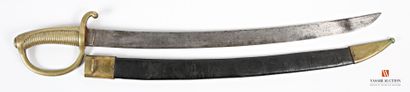 null Sabre briquet d'infanterie modèle 1816, lame courbe poinçonnée de 59,5 cm, signée...