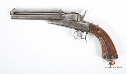 null Important pistol of shooting system Colette, with repetition by gravity, octagonal...