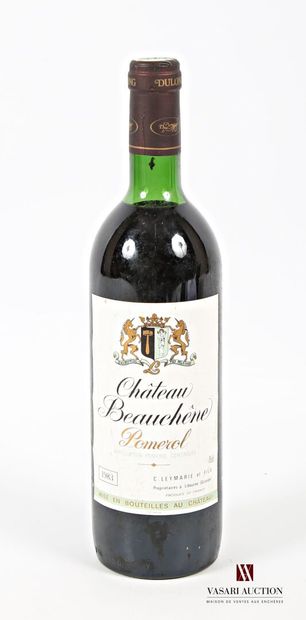 null 1 bouteille	Château BEAUCHÊNE	Pomerol	1983
	Et. un peu tachée. N : tout en haut...
