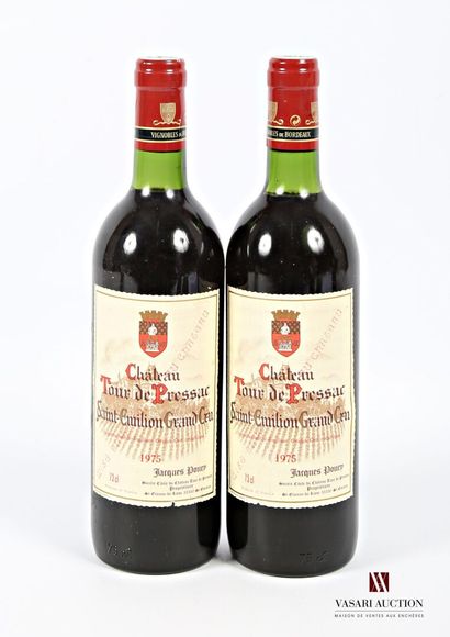 null 2 bouteilles	Château de PRESSAC	St Emilion GC	1975
	Et. excellentes. N : bas...