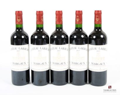 null 5 bouteilles	Château LARRUAU	Margaux	2013
	Et. à peine tachées. N : mi goul...