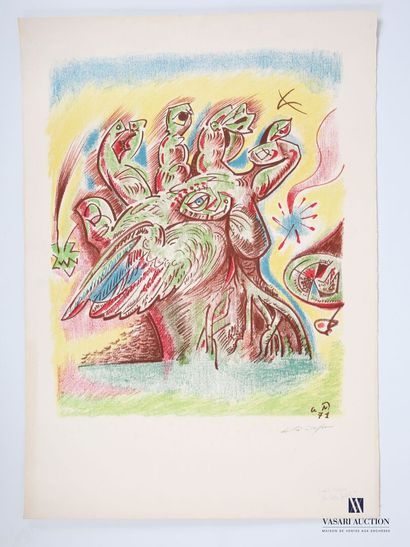 null MASSON André (1896-1987), d'après
La main fertile
Lithographie en couleurs 
Monogramée...