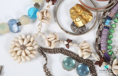 null Important lot de bijoux fantaisie comprenant bracelets, colliers, clips d'oreilles.
l'ensemble...