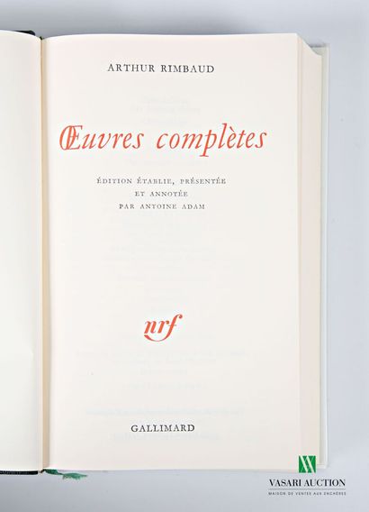 null [LA PLEIADE]
RIMBAUD Arthur - OEuvres complètes - Paris Gallimard NRF, Collection...