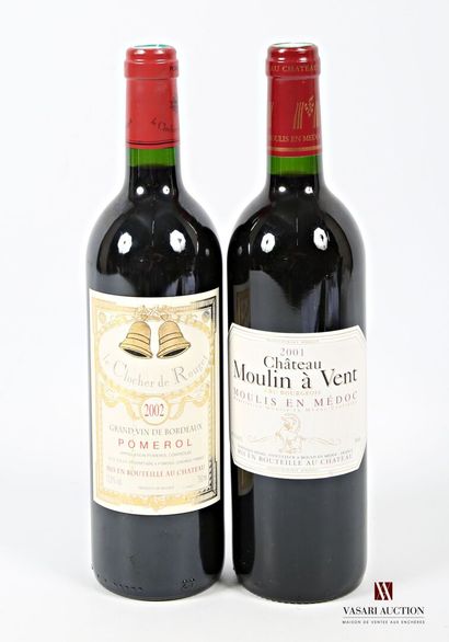 null Lot de 2 blles comprenant :		
1 bouteille	Château MOULIN A VENT	Moulis CB	2001
1...