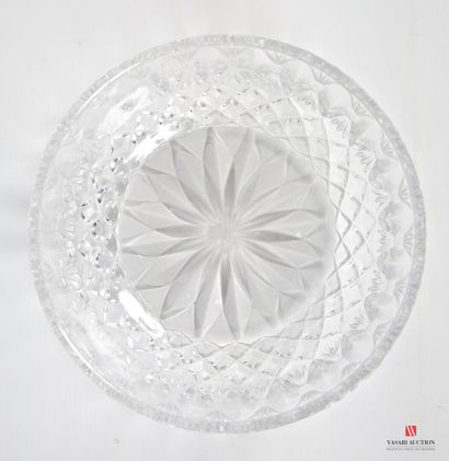 null Moulded crystal bowl, the body decorated with diamond points, stylized draped...