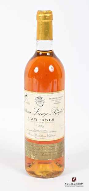 null 1 bouteille	Château LANGE-RÉGLAT	Sauternes	1996
	Et. tachée. N : bas goulot...