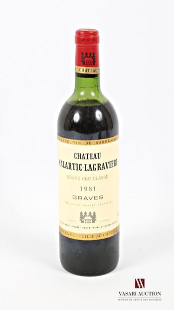 null 1 bouteille	Château MALARTIC LAGRAVIÈRE	Graves GCC	1981
	Et. légèrement tachée....
