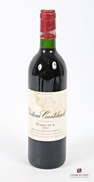 null 1 bouteille	Château CANTELAUDE	Margaux CB	1992
	Et. tachée. N : bas goulot....