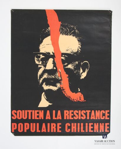 null Affiche en papier "Soutien à la résistance populaire chilienne"
73 x 58,5 cm
(trous...