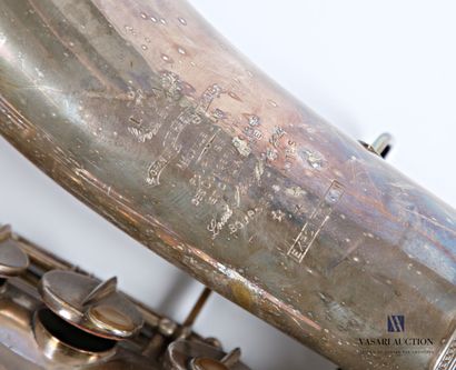 null LOUIS AUGU & CIE - Bourges & Nantes 
Silver plated saxophone marked LUA Grande...