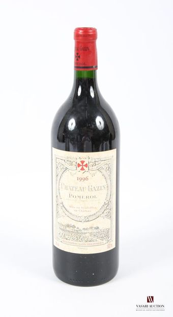 null 1 magnum	Château GAZIN	Pomerol	1996
	Et. tachée. N : mi goulot.		
