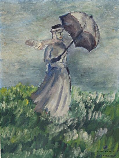 null CARRASSET Yvan Mary (XXème siècle)
Jardin fleuri - Femme au parapluie
Deux huiles...