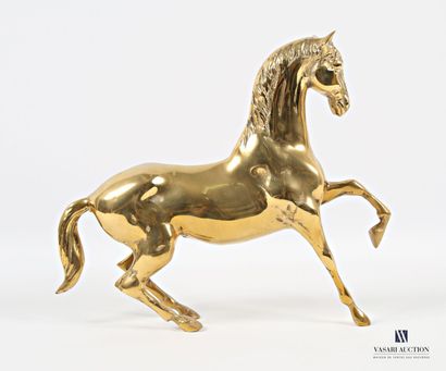 Sujet en métal doré figurant une cheval l'antérieur...