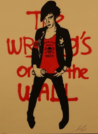 null SHEPARD FAIREY, Obey (USA)
Writing On the Wall cream, 2010
Sérigraphie signée...