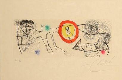 null 
MIRO Joan (1893-1983)Sans titreGravure en couleurSignée en bas à droite et...