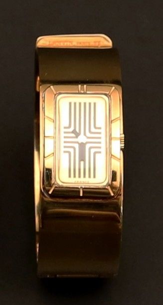 null LANVIN (Bracelet de Force Rectangle/plaqué or), vers 1975
Montre bracelet de...