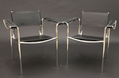 null BELOTTI Giandomenico (1922-2004)
Paire de fauteuils à structure tubulaire en...
